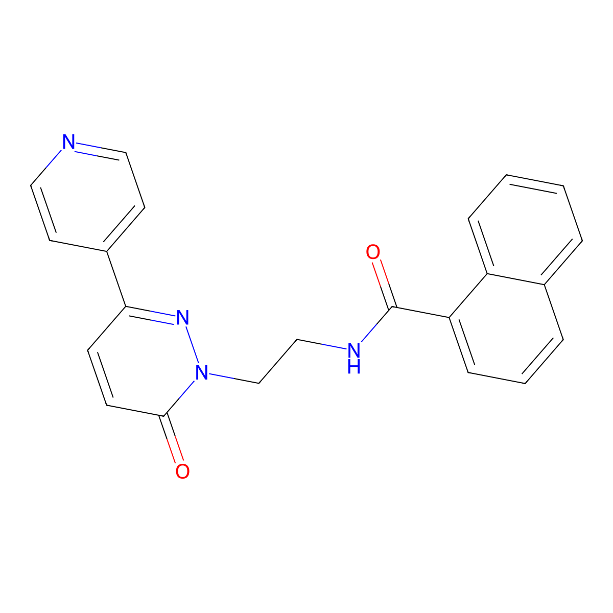 N-(2-(6-oxo-3-(pyridin-4-yl)pyridazin-1(6H)-yl)ethyl)-1-naphthamide molecular structure, CAS 1021027-30-4