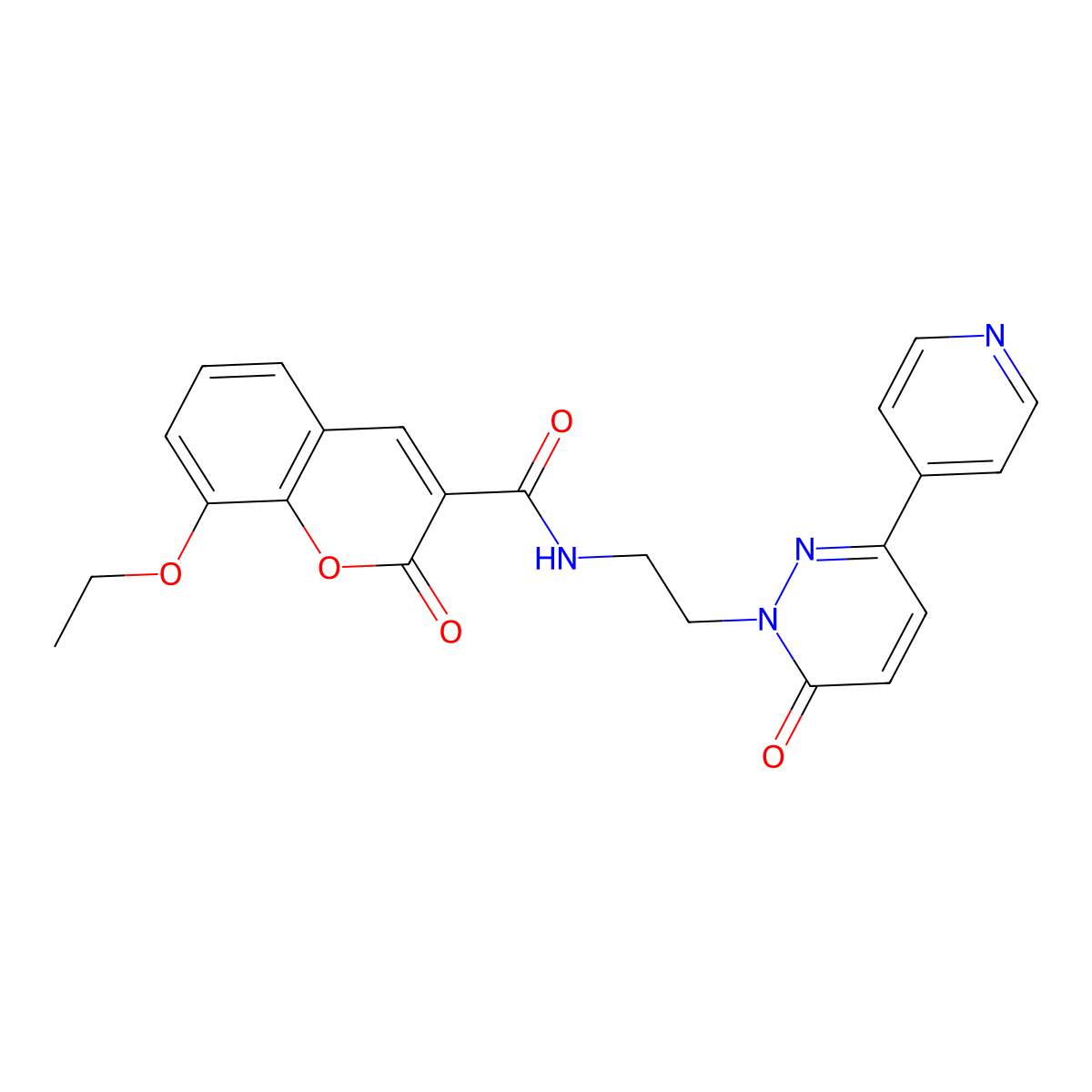 8-ethoxy-2-oxo-N-(2-(6-oxo-3-(pyridin-4-yl)pyridazin-1(6H)-yl)ethyl)-2H-chromene-3-carboxamide molecular structure, CAS 1021027-36-0