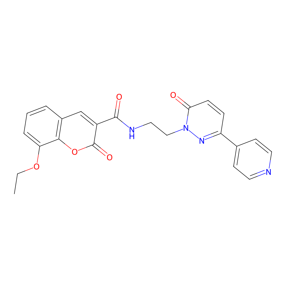 8-ethoxy-2-oxo-N-(2-(6-oxo-3-(pyridin-4-yl)pyridazin-1(6H)-yl)ethyl)-2H-chromene-3-carboxamide molecular structure, CAS 1021027-36-0