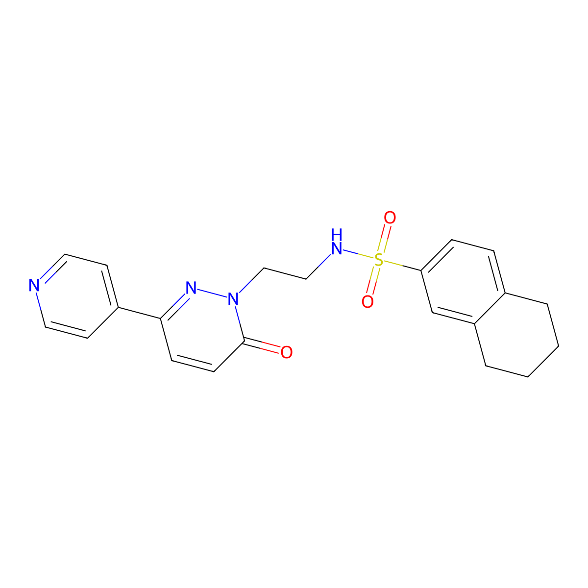 N-(2-(6-oxo-3-(pyridin-4-yl)pyridazin-1(6H)-yl)ethyl)-5,6,7,8-tetrahydronaphthalene-2-sulfonamide molecular structure, CAS 1021027-41-7