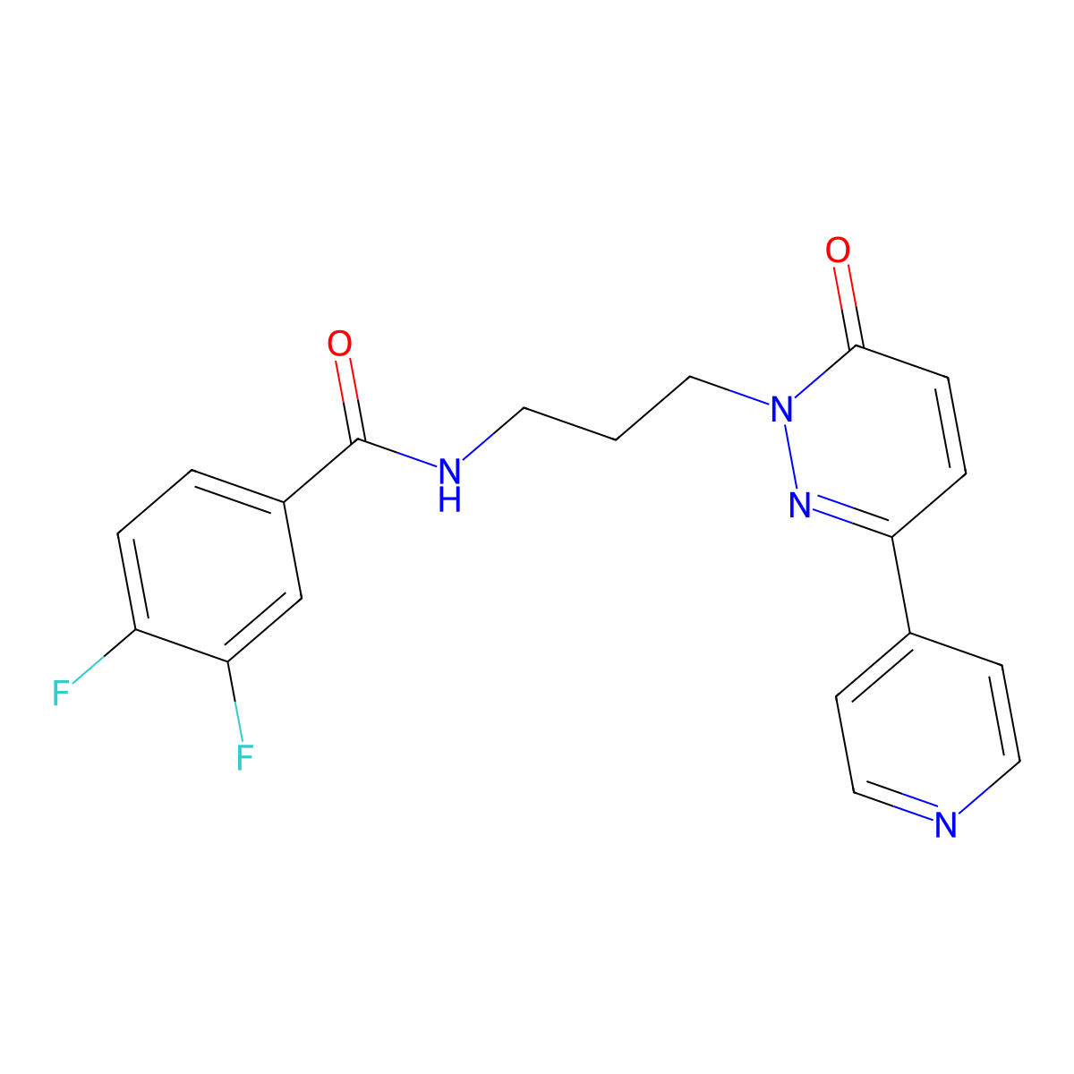3,4-difluoro-N-(3-(6-oxo-3-(pyridin-4-yl)pyridazin-1(6H)-yl)propyl)benzamide molecular structure, CAS 1021027-59-7