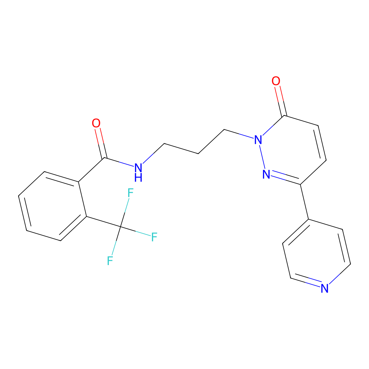 N-(3-(6-oxo-3-(pyridin-4-yl)pyridazin-1(6H)-yl)propyl)-2-(trifluoromethyl)benzamide molecular structure, CAS 1021027-62-2