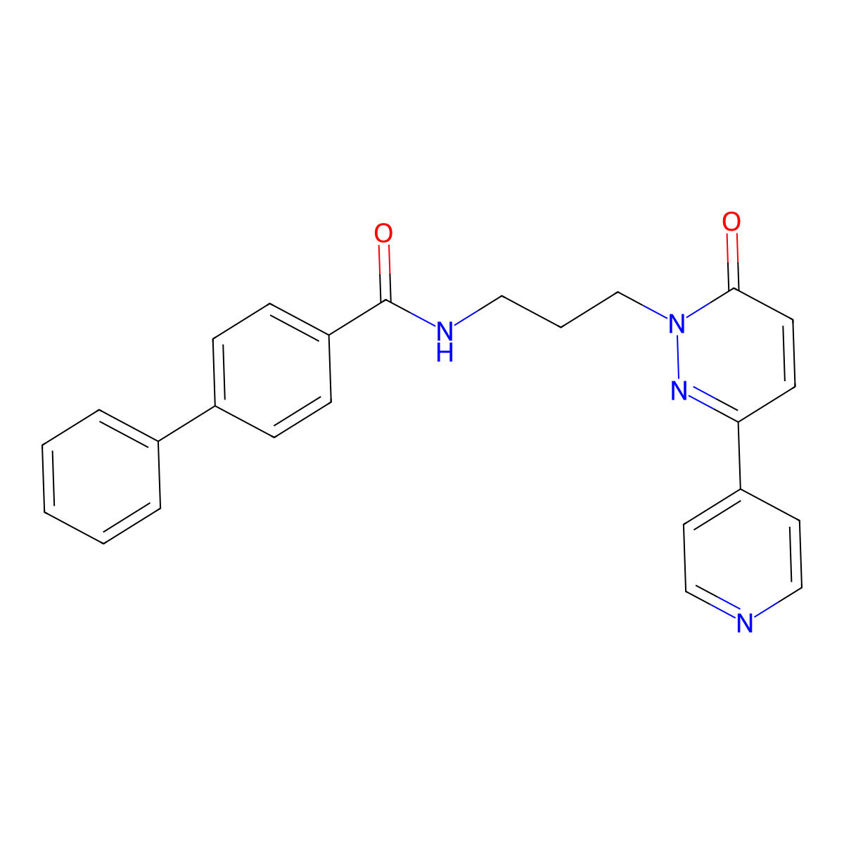 N-(3-(6-oxo-3-(pyridin-4-yl)pyridazin-1(6H)-yl)propyl)-[1,1'-biphenyl]-4-carboxamide molecular structure, CAS 1021027-65-5