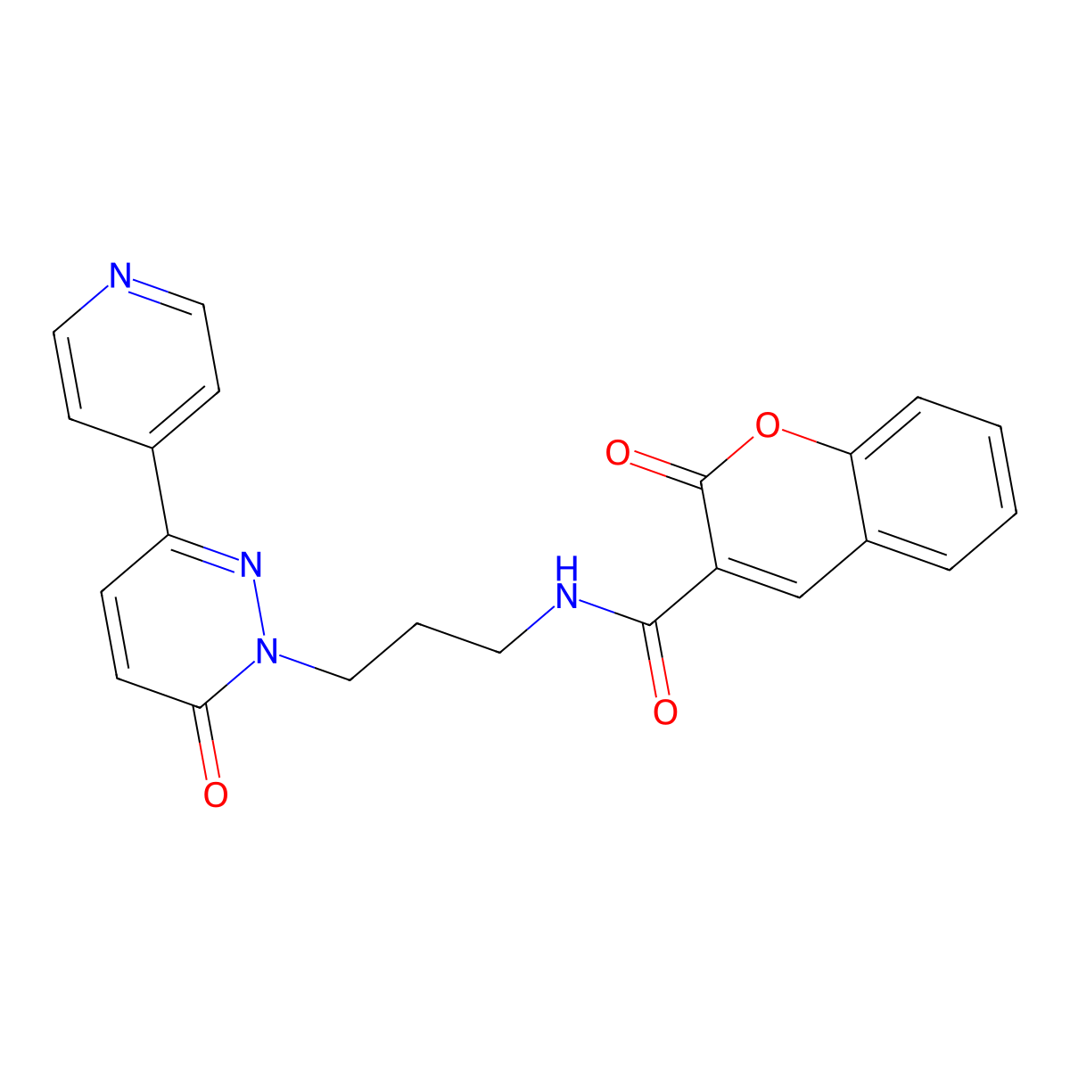 2-oxo-N-(3-(6-oxo-3-(pyridin-4-yl)pyridazin-1(6H)-yl)propyl)-2H-chromene-3-carboxamide molecular structure, CAS 1021027-68-8