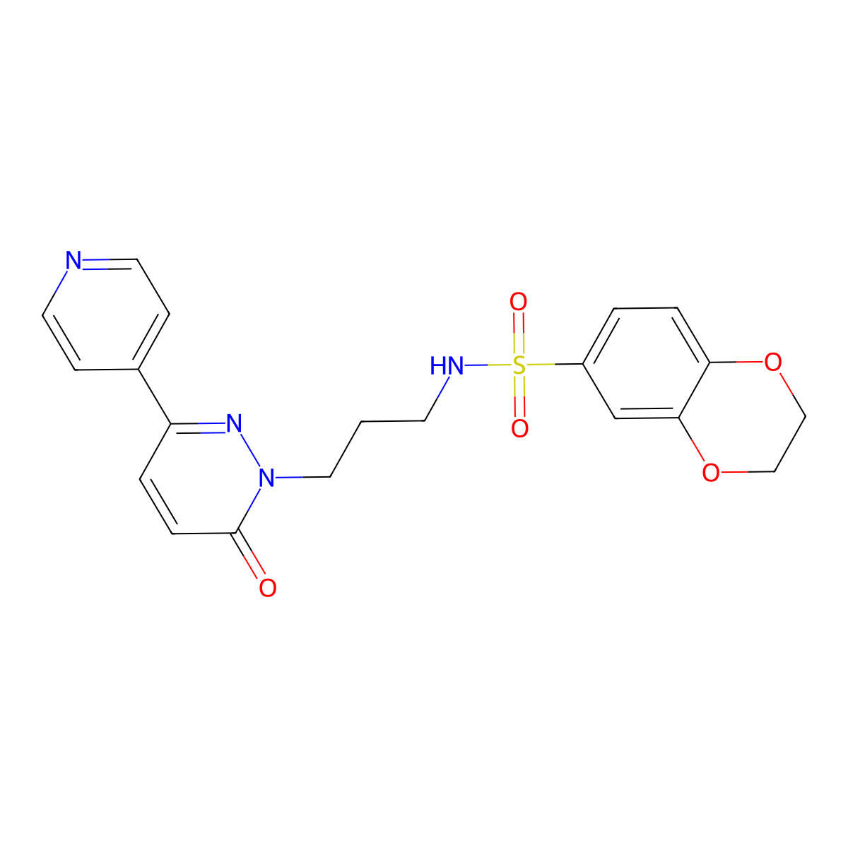 N-(3-(6-oxo-3-(pyridin-4-yl)pyridazin-1(6H)-yl)propyl)-2,3-dihydrobenzo[b][1,4]dioxine-6-sulfonamide molecular structure, CAS 1021027-74-6