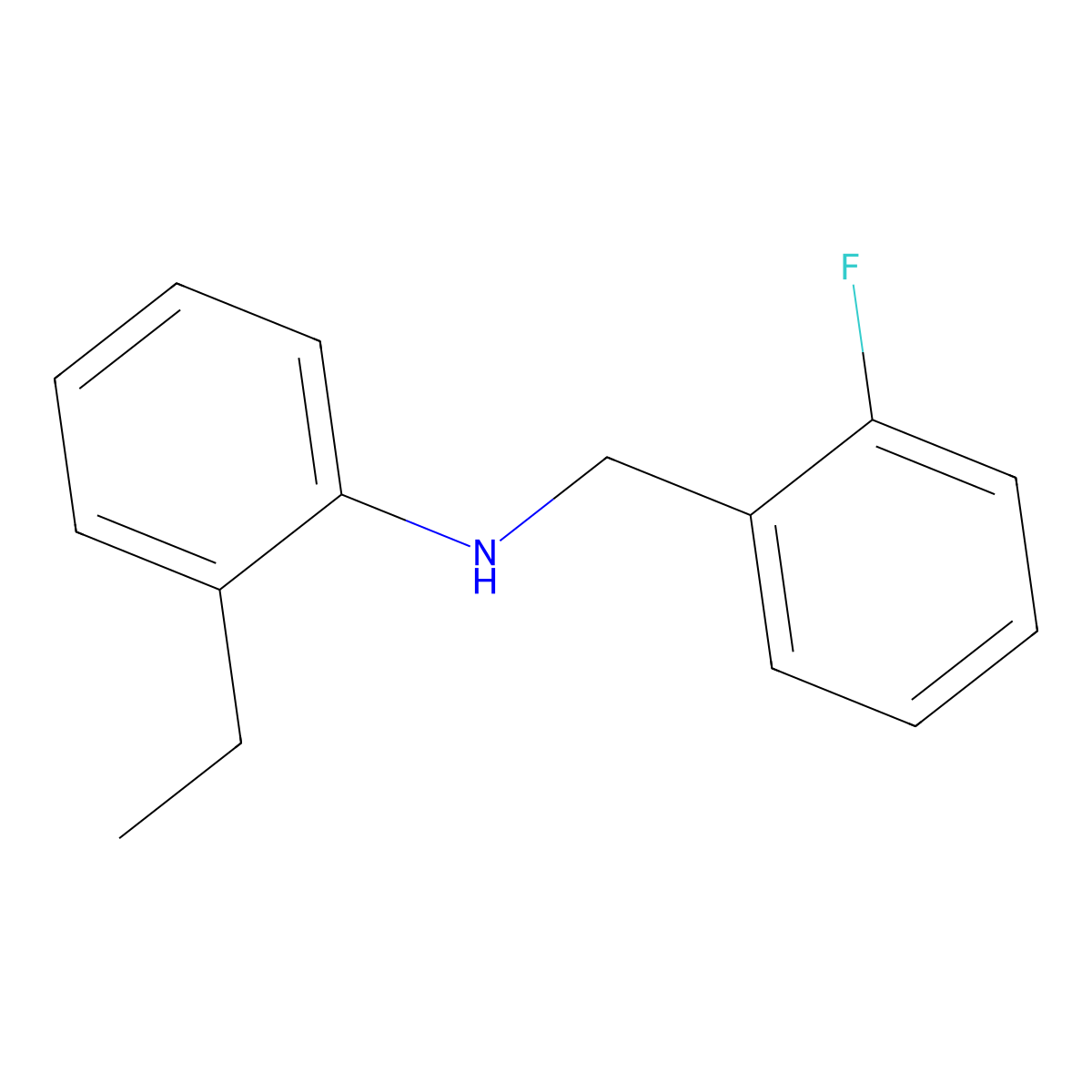2-Ethyl-N-(2-fluorobenzyl)aniline molecular structure, CAS 1021027-84-8