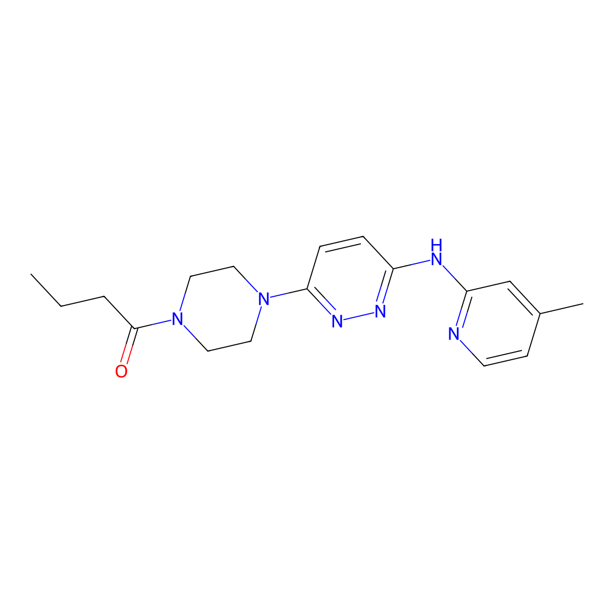 1-(4-(6-((4-Methylpyridin-2-yl)amino)pyridazin-3-yl)piperazin-1-yl)butan-1-one molecular structure, CAS 1021027-95-1