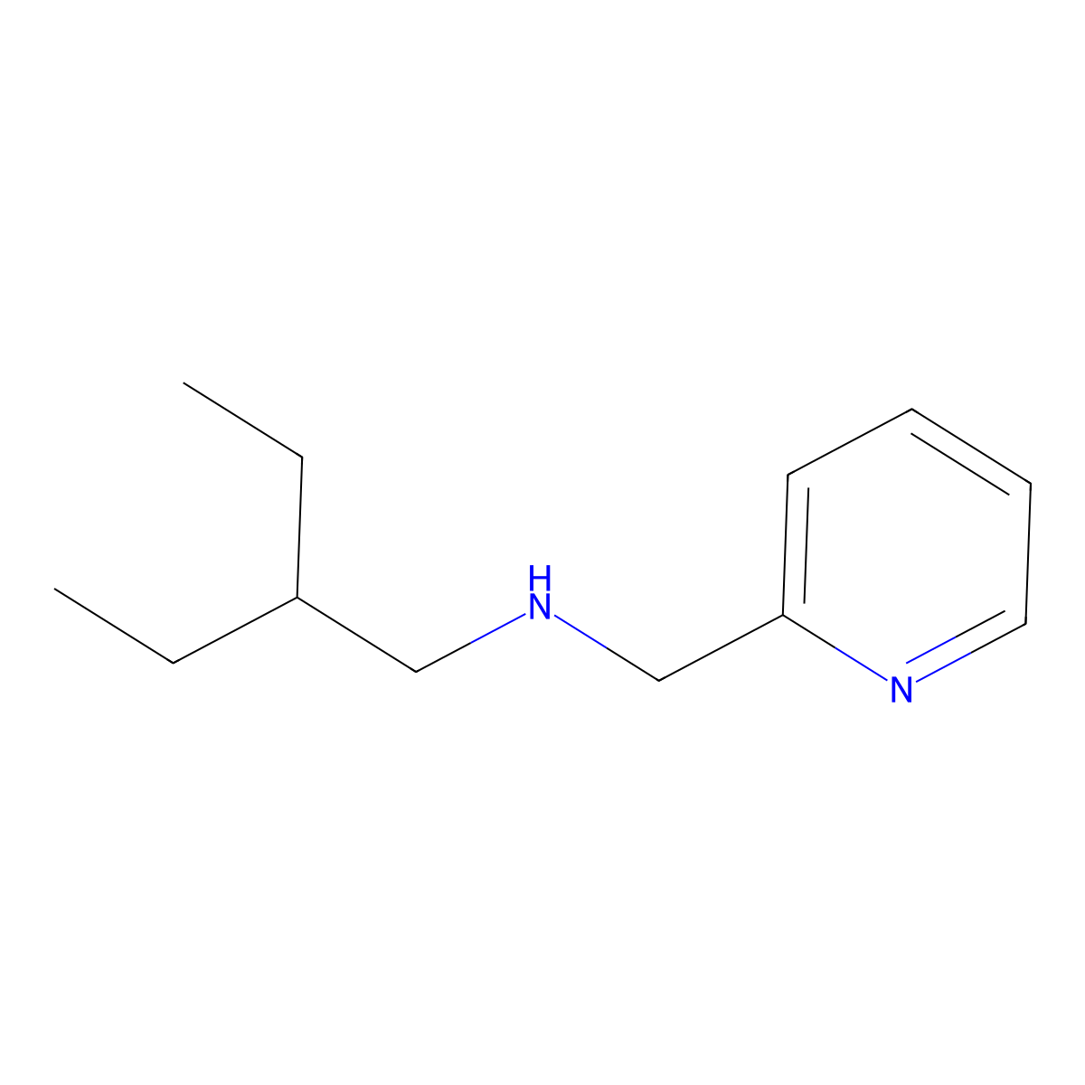 (2-Ethylbutyl)[(pyridin-2-yl)methyl]amine molecular structure, CAS 1021028-07-8