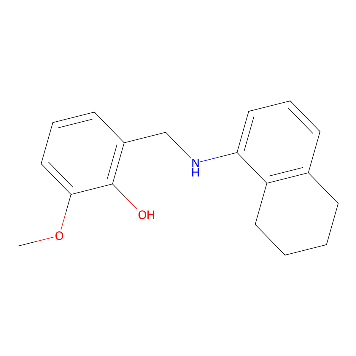 2-Methoxy-6-[(5,6,7,8-tetrahydronaphthalen-1-ylamino)methyl]phenol molecular structure, CAS 1021028-23-8