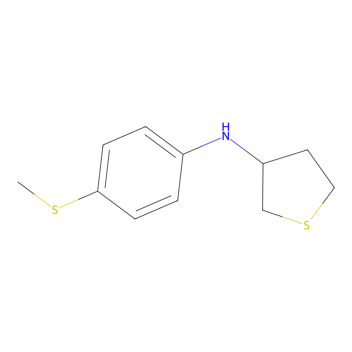 N-[4-(methylsulfanyl)phenyl]thiolan-3-amine molecular structure, CAS 1021028-43-2