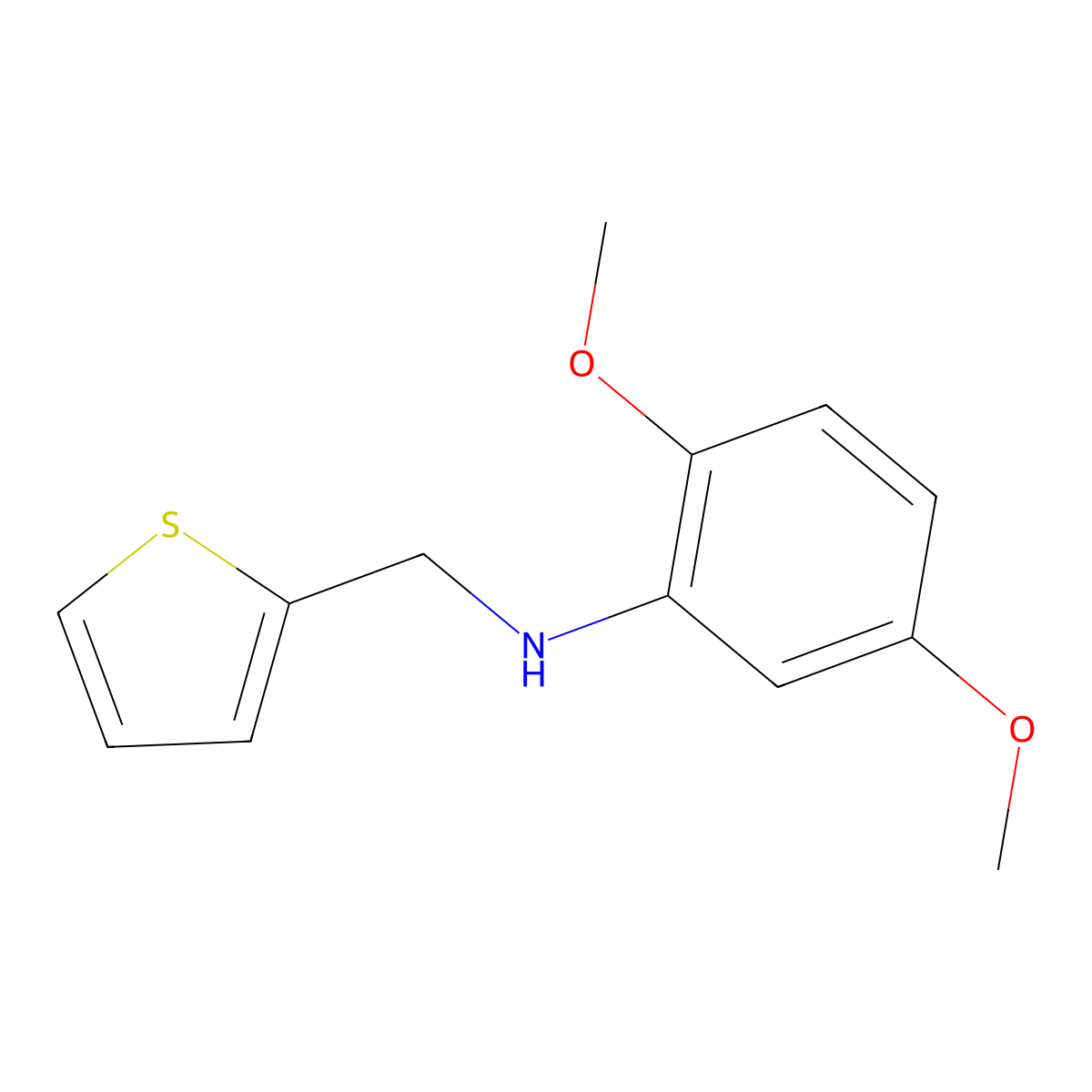 2,5-Dimethoxy-N-(2-thienylmethyl)aniline molecular structure, CAS 1021029-10-6