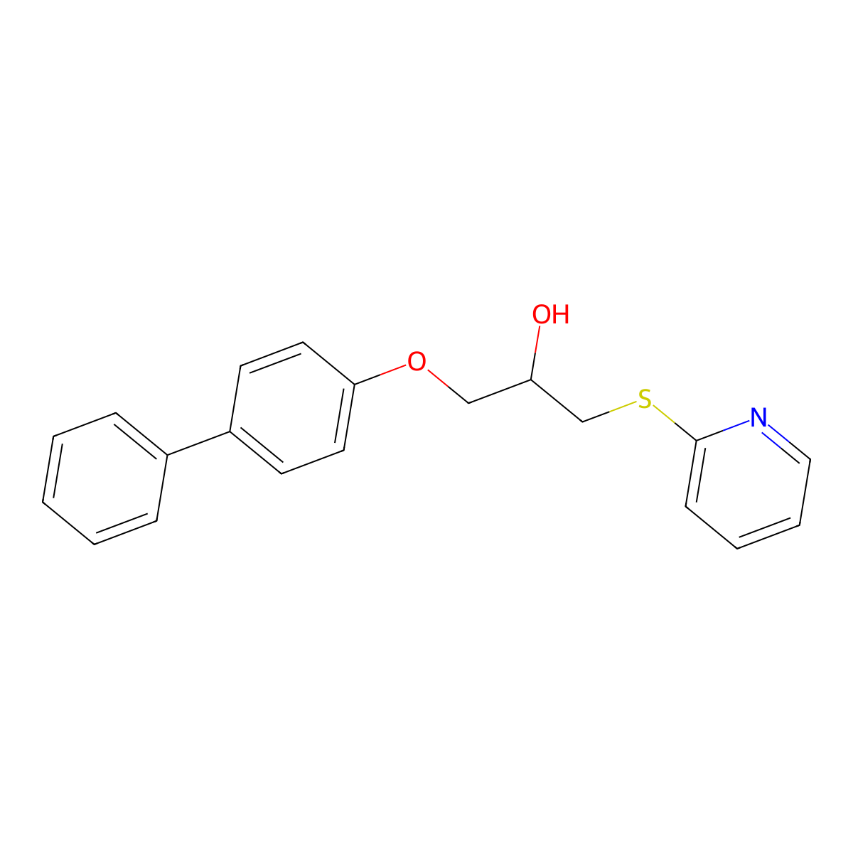 1-(4-Phenylphenoxy)-3-(2-pyridylthio)propan-2-ol molecular structure, CAS 1021029-89-9