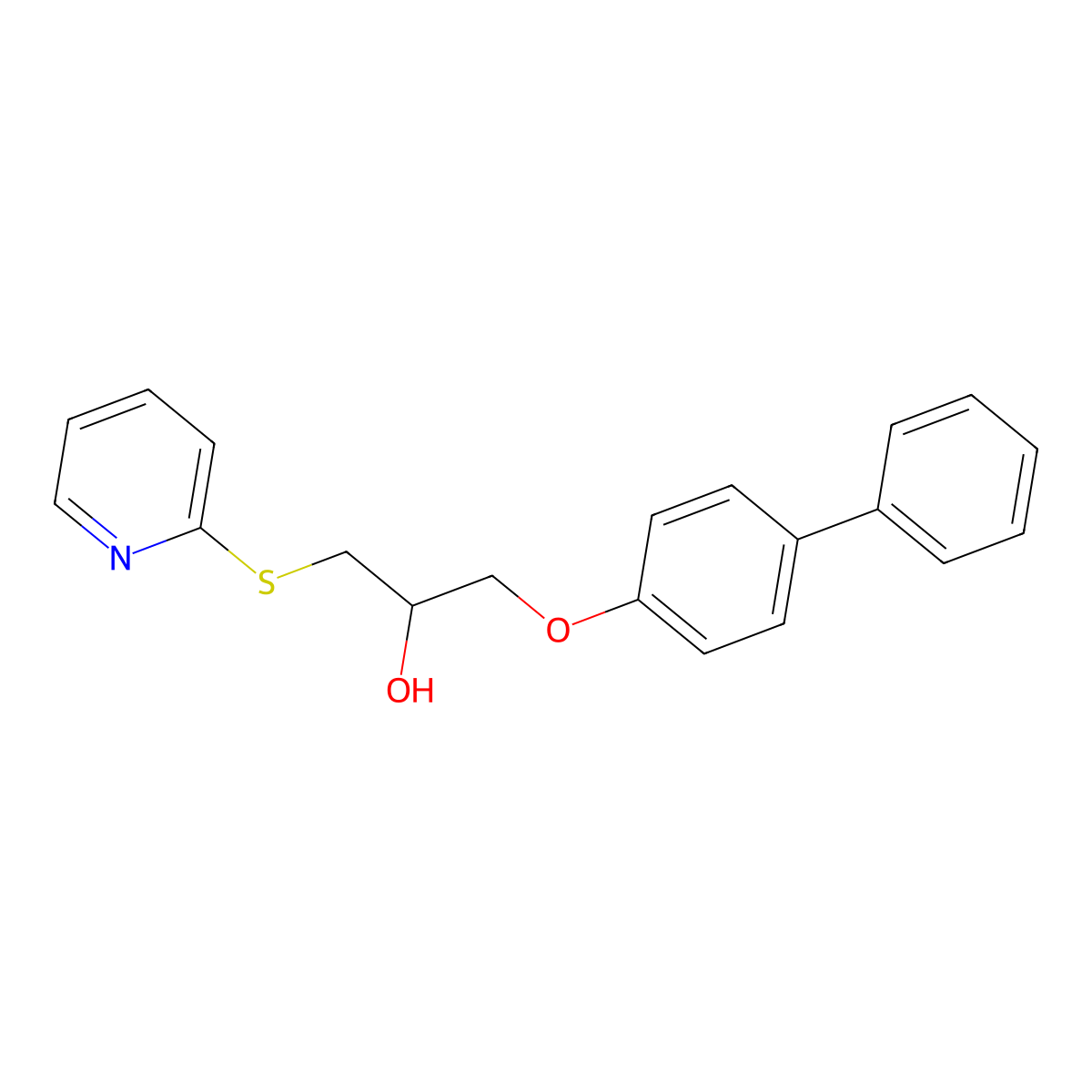 1-(4-Phenylphenoxy)-3-(2-pyridylthio)propan-2-ol molecular structure, CAS 1021029-89-9