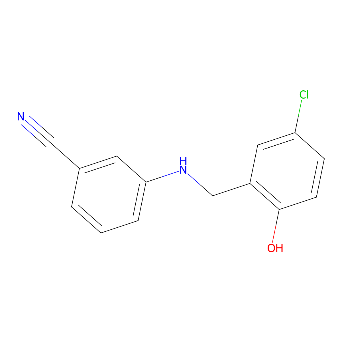 3-[(5-Chloro-2-hydroxybenzyl)amino]benzonitrile molecular structure, CAS 1021029-91-3