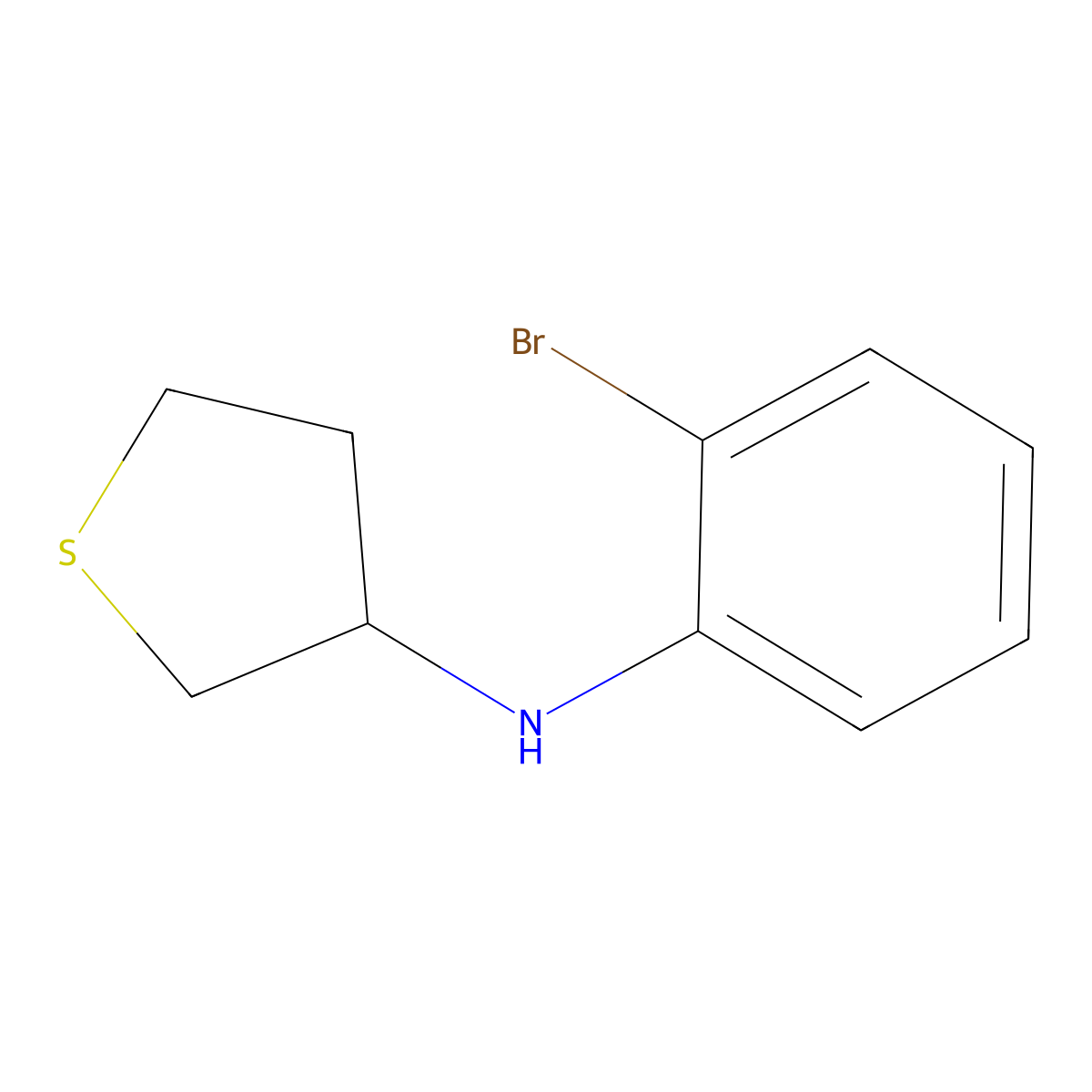 N-(2-bromophenyl)thiolan-3-amine molecular structure, CAS 1021030-13-6