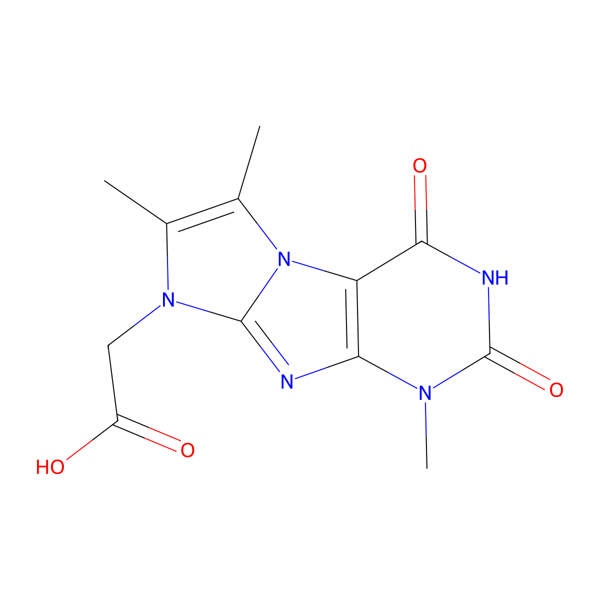 2-(1,6,7-Trimethyl-2,4-dioxo-1,3,5-trihydro-4-imidazolino[1,2-h]purin-8-yl)ace tic acid molecular structure, CAS 1021030-15-8