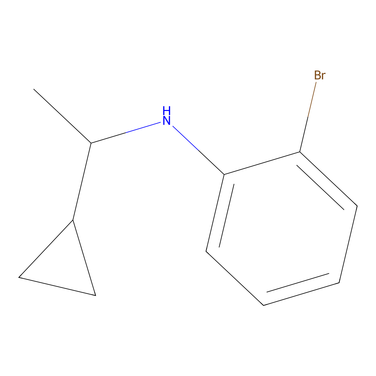 2-bromo-N-(1-cyclopropylethyl)aniline molecular structure, CAS 1021030-21-6