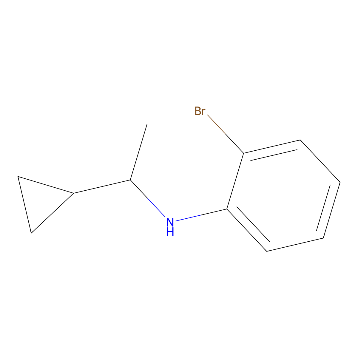 2-bromo-N-(1-cyclopropylethyl)aniline molecular structure, CAS 1021030-21-6
