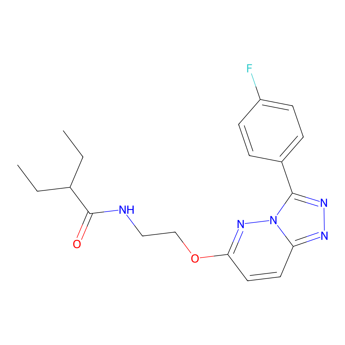 2-ethyl-N-(2-((3-(4-fluorophenyl)-[1,2,4]triazolo[4,3-b]pyridazin-6-yl)oxy)ethyl)butanamide molecular structure, CAS 1021030-68-1