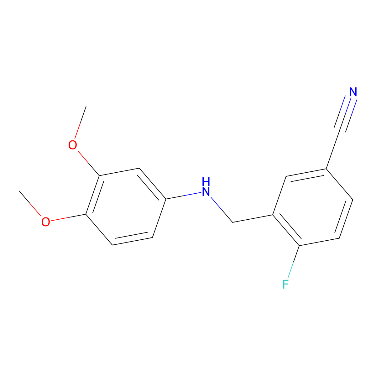 3-[(3,4-Dimethoxyanilino)methyl]-4-fluorobenzonitrile molecular structure, CAS 1021030-79-4