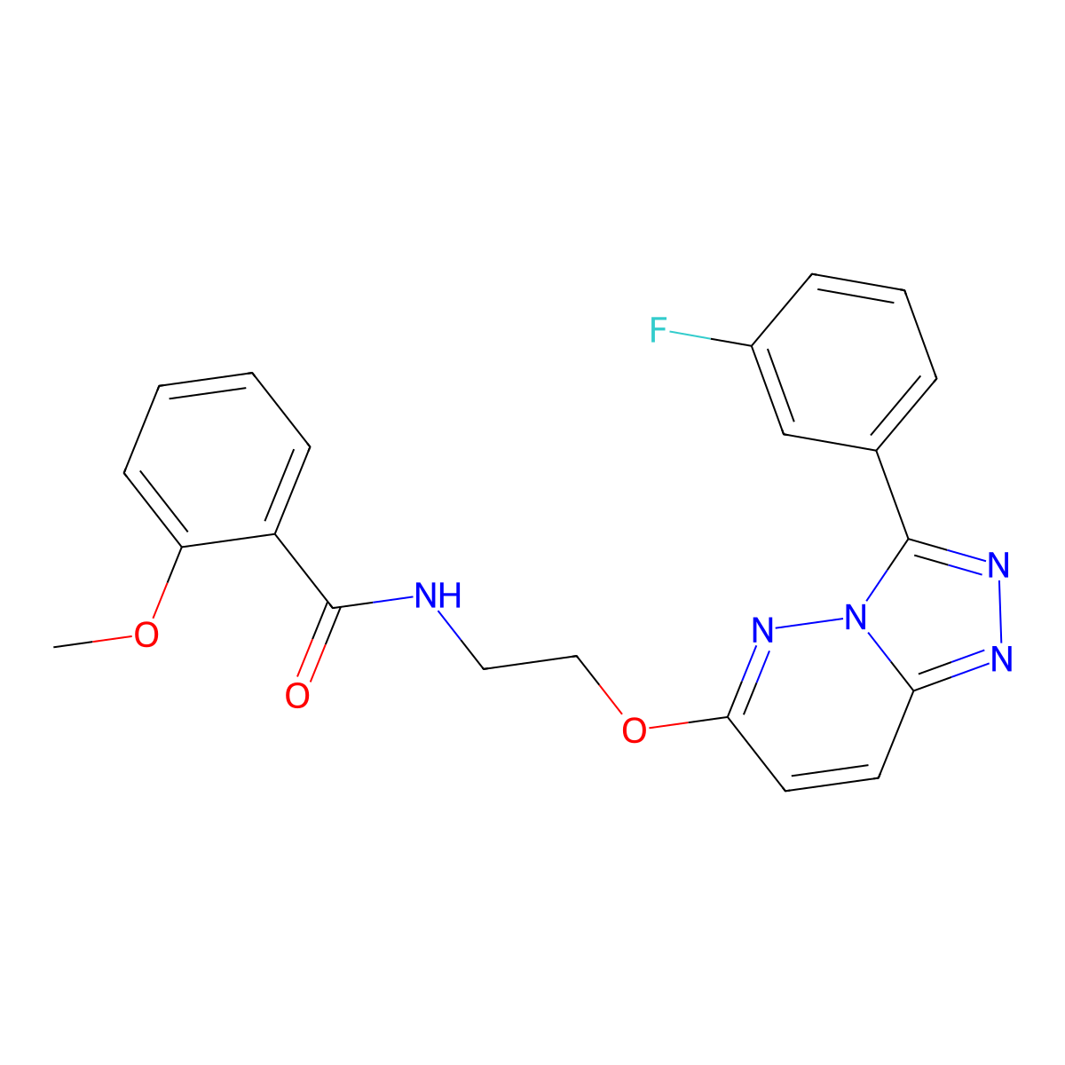 N-(2-((3-(3-fluorophenyl)-[1,2,4]triazolo[4,3-b]pyridazin-6-yl)oxy)ethyl)-2-methoxybenzamide molecular structure, CAS 1021030-86-3