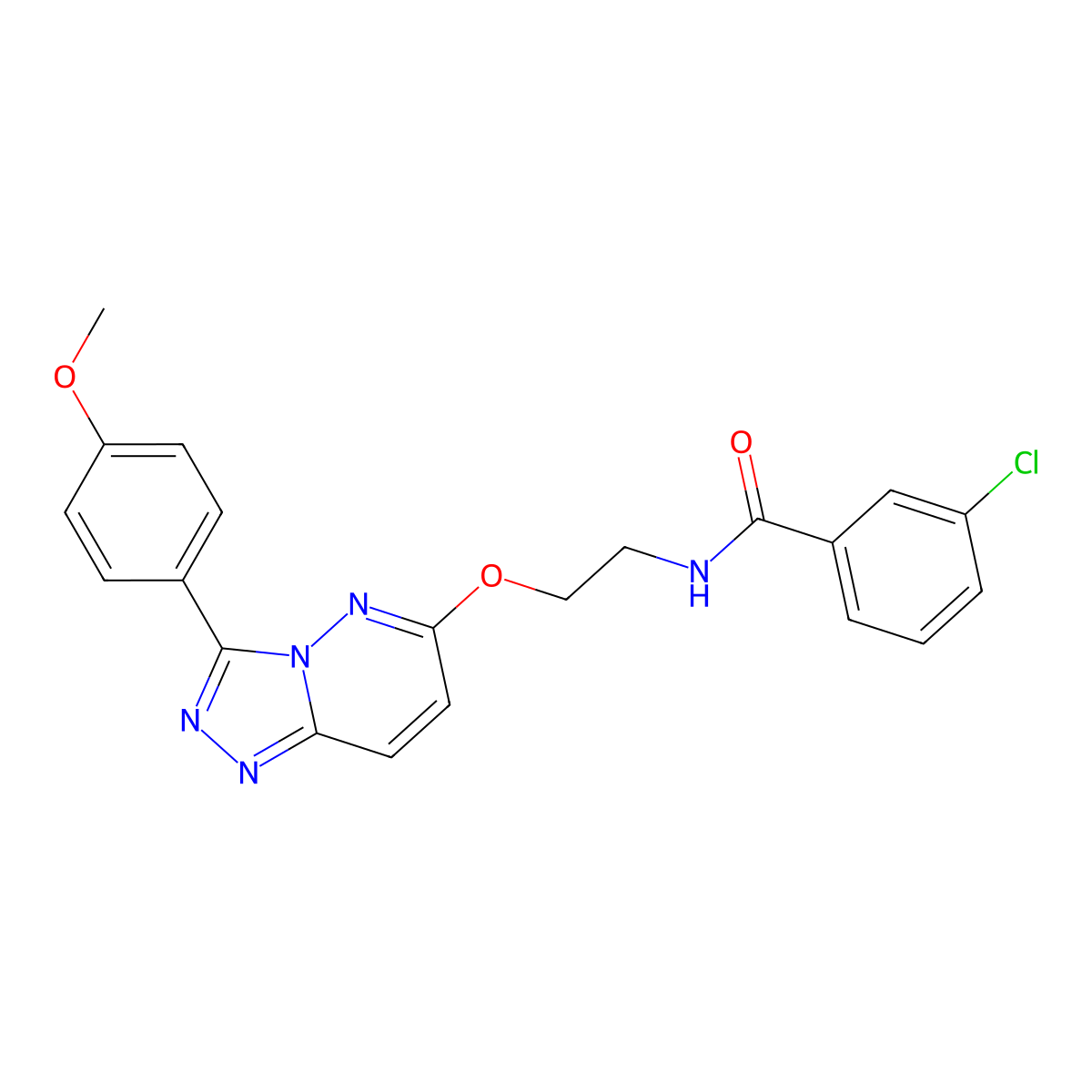 3-chloro-N-(2-((3-(4-methoxyphenyl)-[1,2,4]triazolo[4,3-b]pyridazin-6-yl)oxy)ethyl)benzamide molecular structure, CAS 1021030-88-5