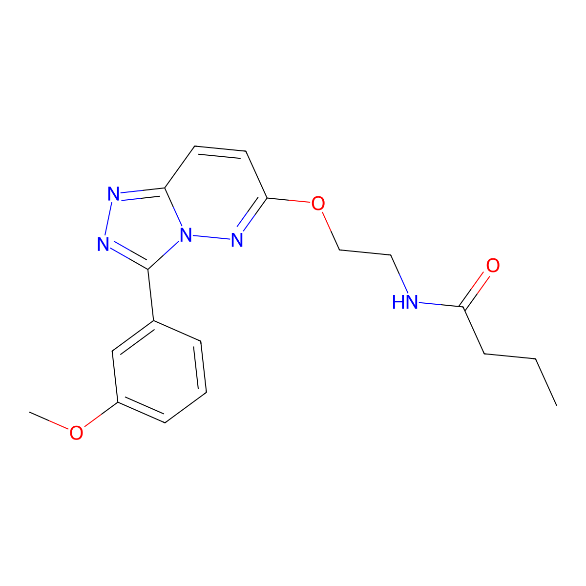 N-(2-((3-(3-methoxyphenyl)-[1,2,4]triazolo[4,3-b]pyridazin-6-yl)oxy)ethyl)butyramide molecular structure, CAS 1021030-92-1