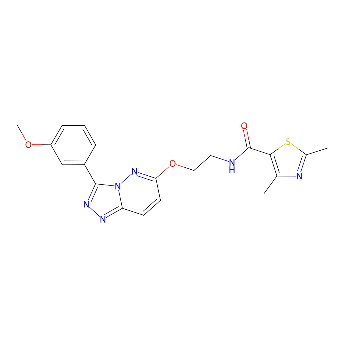 N-(2-((3-(3-methoxyphenyl)-[1,2,4]triazolo[4,3-b]pyridazin-6-yl)oxy)ethyl)-2,4-dimethylthiazole-5-carboxamide molecular structure, CAS 1021031-06-0