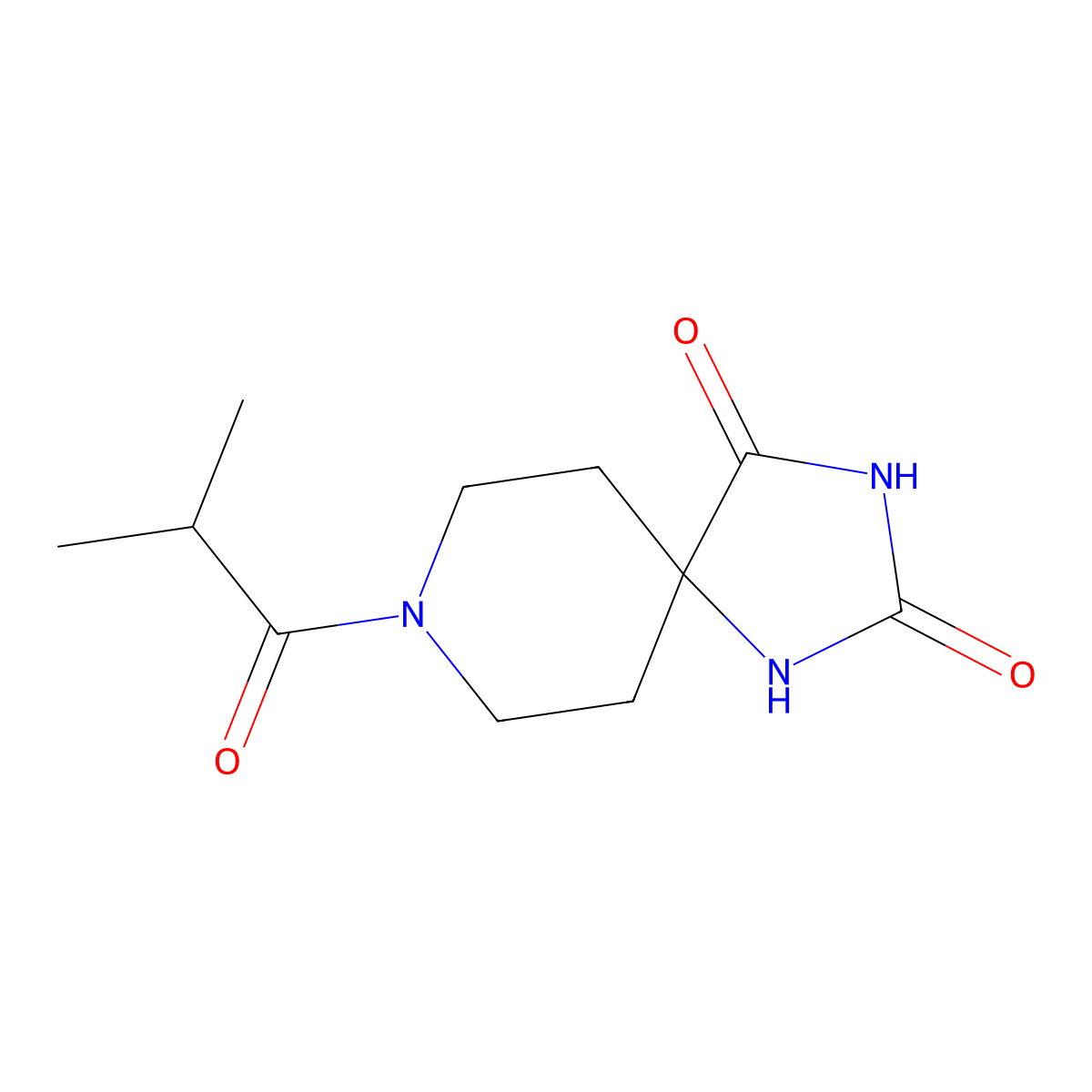 8-Isobutyryl-1,3,8-triazaspiro[4.5]decane-2,4-dione molecular structure, CAS 1021031-66-2