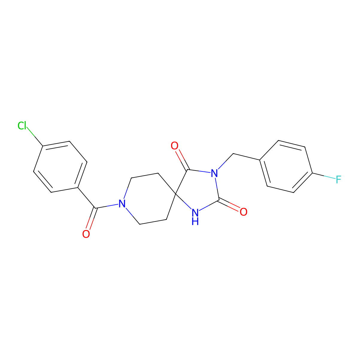 8-(4-Chlorobenzoyl)-3-(4-fluorobenzyl)-1,3,8-triazaspiro[4.5]decane-2,4-dione molecular structure, CAS 1021031-87-7