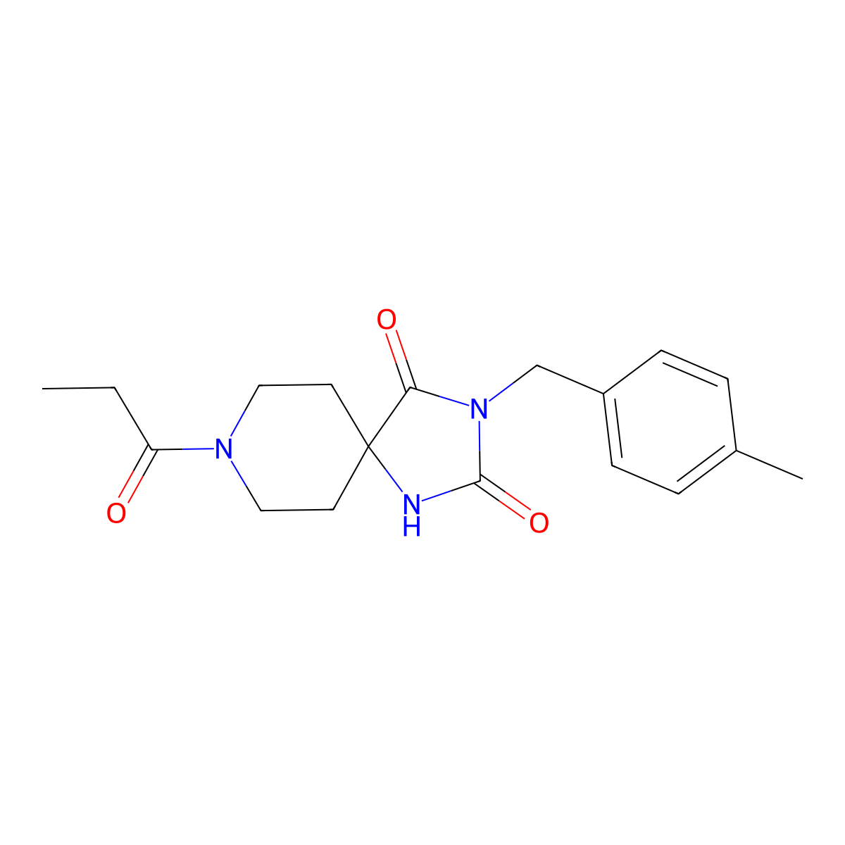 3-(4-Methylbenzyl)-8-propionyl-1,3,8-triazaspiro[4.5]decane-2,4-dione molecular structure, CAS 1021031-96-8