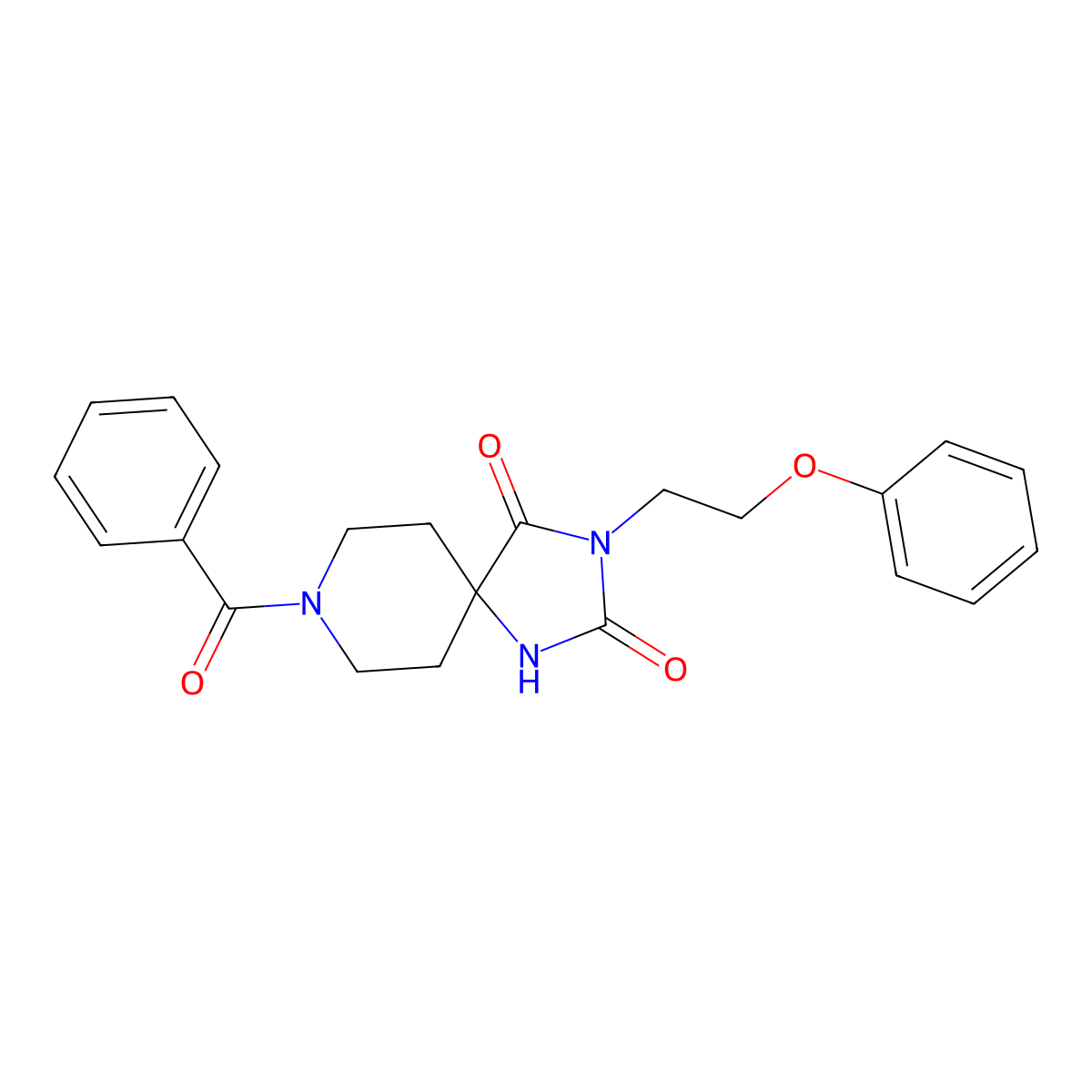 8-Benzoyl-3-(2-phenoxyethyl)-1,3,8-triazaspiro[4.5]decane-2,4-dione molecular structure, CAS 1021032-29-0