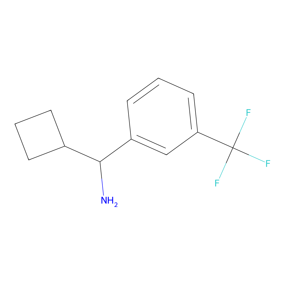 Cyclobutyl(3-(trifluoromethyl)phenyl)methanamine molecular structure, CAS 1021032-82-5