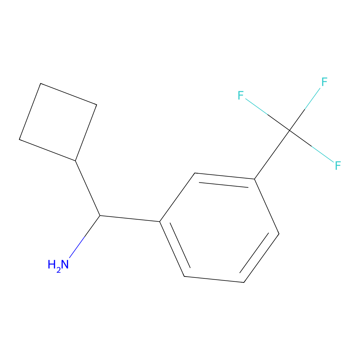 Cyclobutyl(3-(trifluoromethyl)phenyl)methanamine molecular structure, CAS 1021032-82-5
