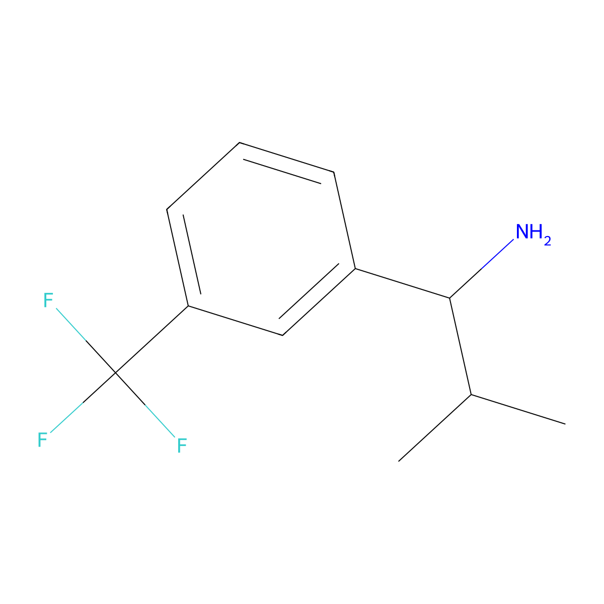 2-Methyl-1-[3-(trifluoromethyl)phenyl]propan-1-amine molecular structure, CAS 1021032-89-2