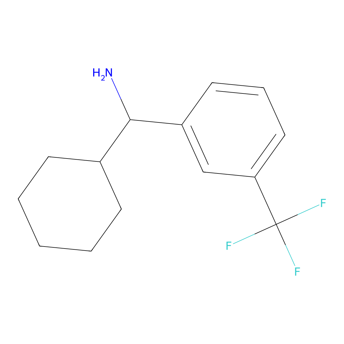 Cyclohexyl[3-(trifluoromethyl)phenyl]methanamine molecular structure, CAS 1021033-01-1