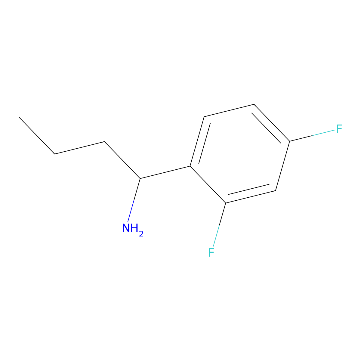 1-(2,4-Difluorophenyl)butan-1-amine molecular structure, CAS 1021033-54-4