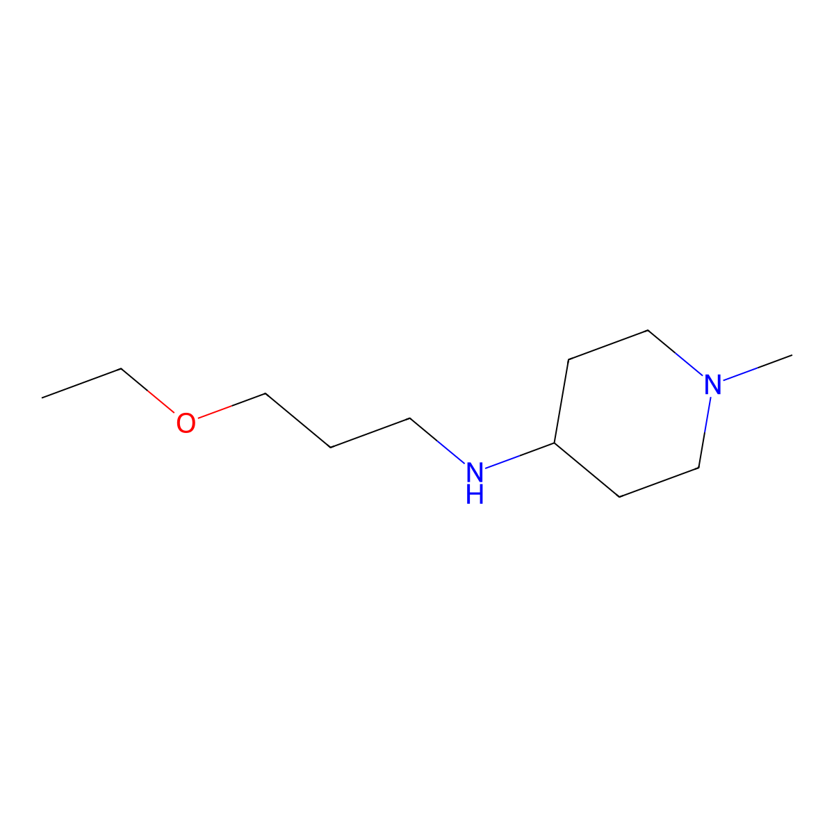 N-(3-ethoxypropyl)-1-methylpiperidin-4-amine molecular structure, CAS 1021033-96-4