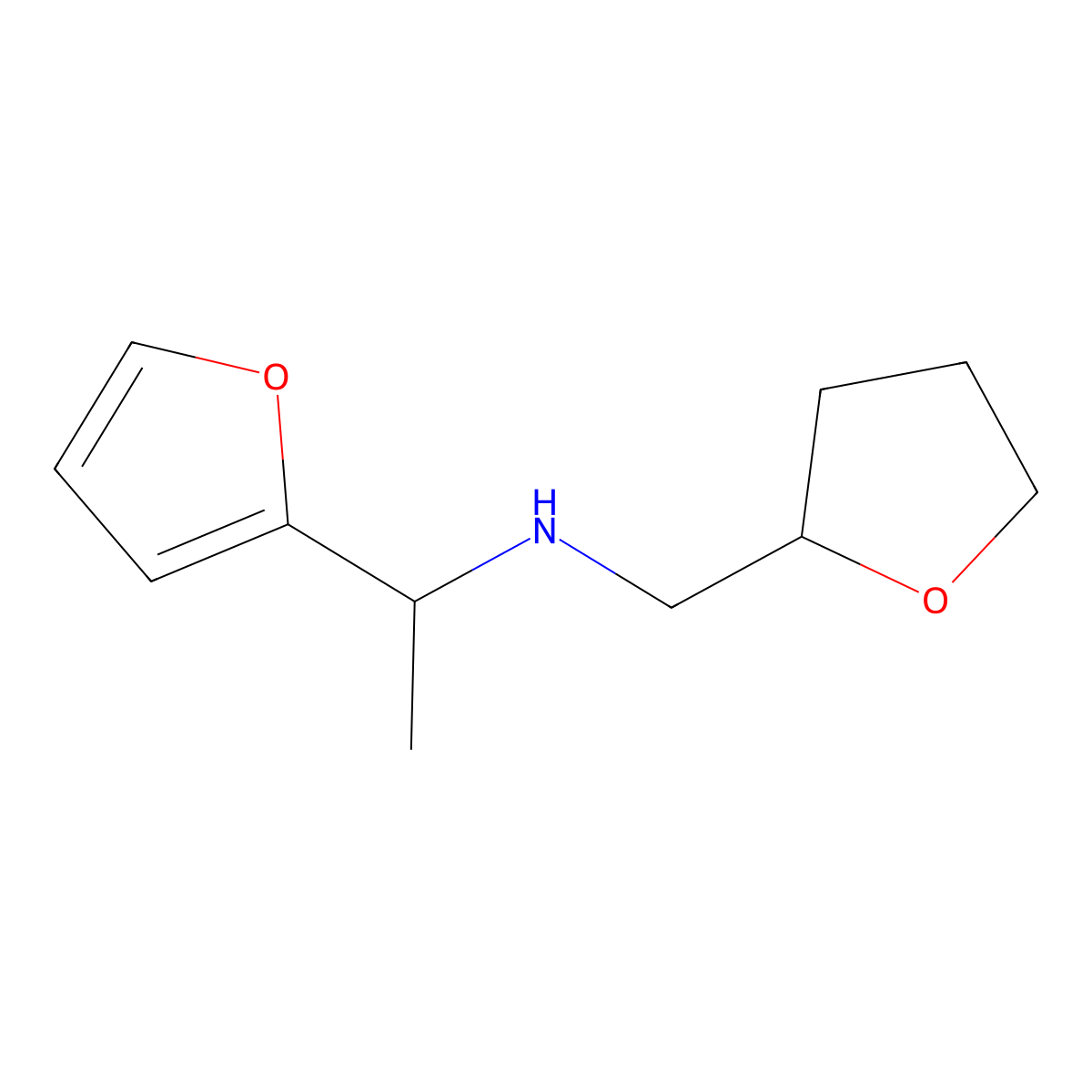 [1-(Furan-2-yl)ethyl][(oxolan-2-yl)methyl]amine molecular structure, CAS 1021035-01-7