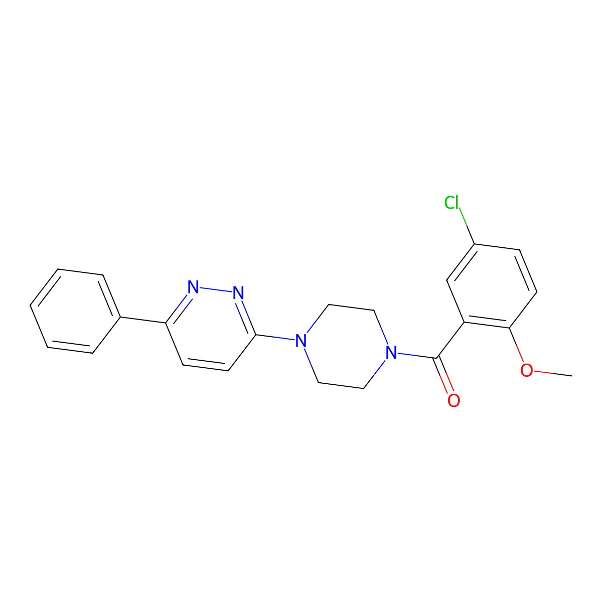 (5-Chloro-2-methoxyphenyl)(4-(6-phenylpyridazin-3-yl)piperazin-1-yl)methanone molecular structure, CAS 1021035-27-7