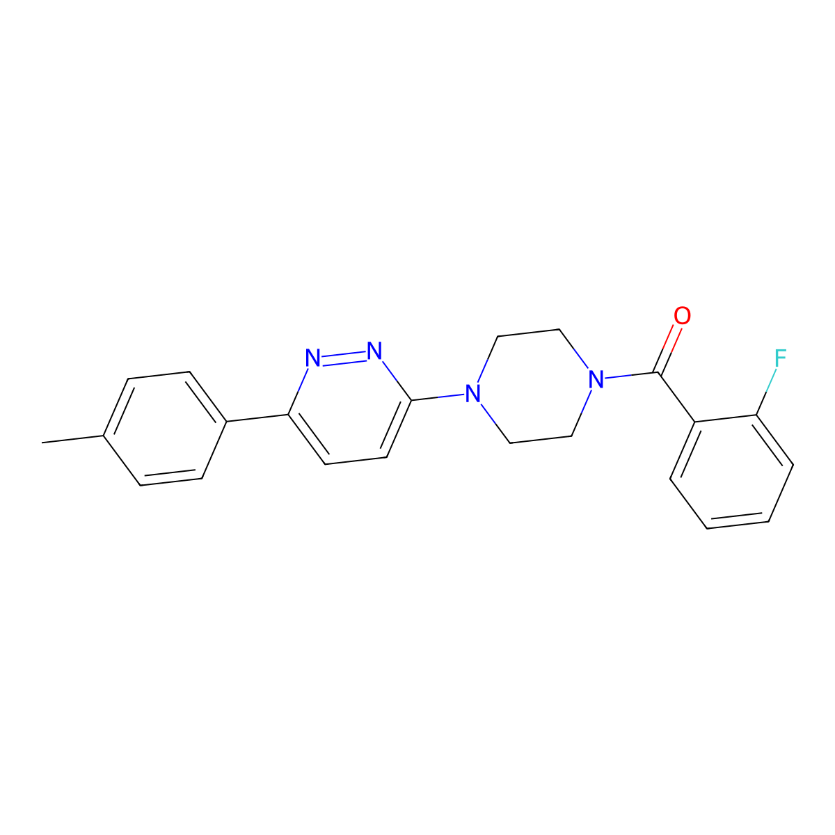 (2-Fluorophenyl)(4-(6-(p-tolyl)pyridazin-3-yl)piperazin-1-yl)methanone molecular structure, CAS 1021035-30-2