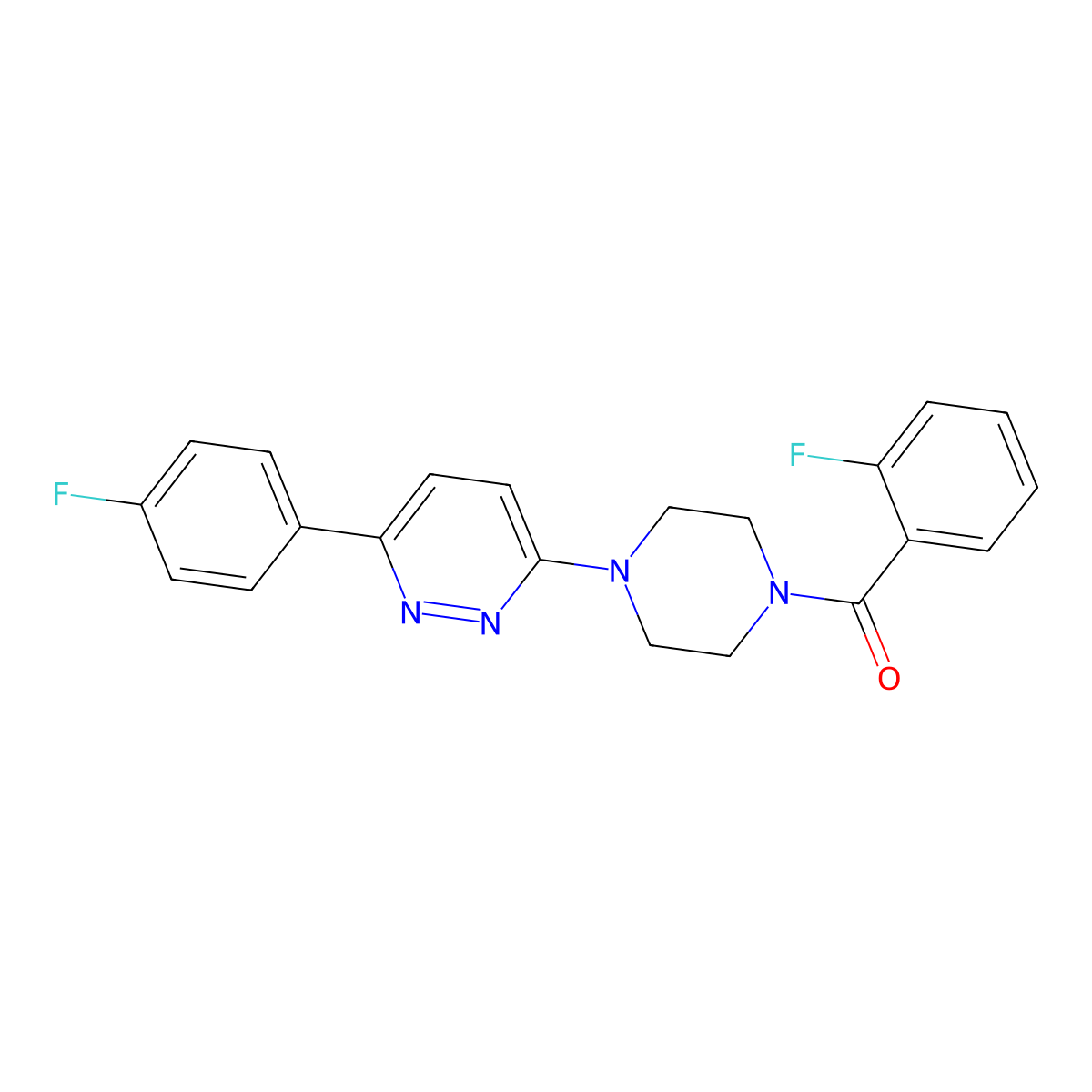 (2-Fluorophenyl)(4-(6-(4-fluorophenyl)pyridazin-3-yl)piperazin-1-yl)methanone molecular structure, CAS 1021035-34-6