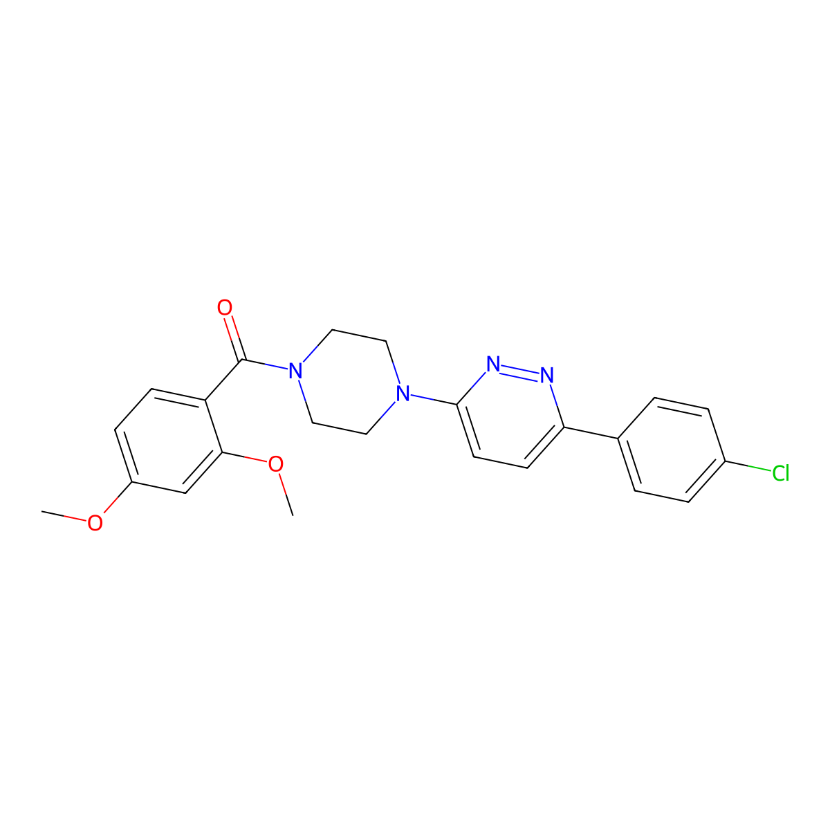 (4-(6-(4-Chlorophenyl)pyridazin-3-yl)piperazin-1-yl)(2,4-dimethoxyphenyl)methanone molecular structure, CAS 1021035-42-6