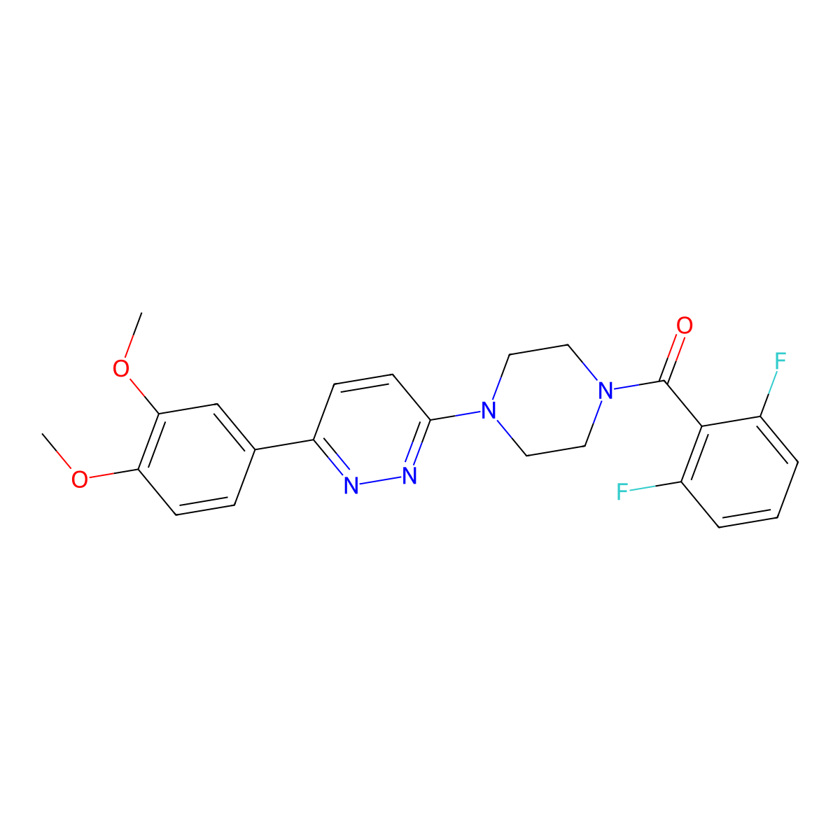(2,6-Difluorophenyl)(4-(6-(3,4-dimethoxyphenyl)pyridazin-3-yl)piperazin-1-yl)methanone molecular structure, CAS 1021035-48-2