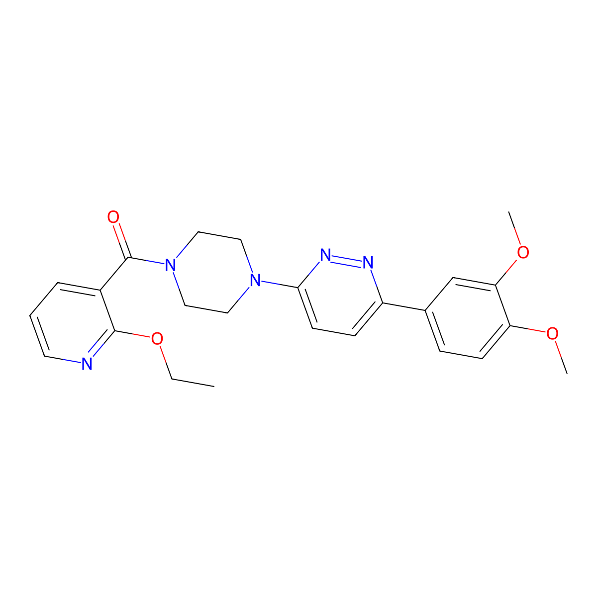 (4-(6-(3,4-Dimethoxyphenyl)pyridazin-3-yl)piperazin-1-yl)(2-ethoxypyridin-3-yl)methanone molecular structure, CAS 1021035-55-1