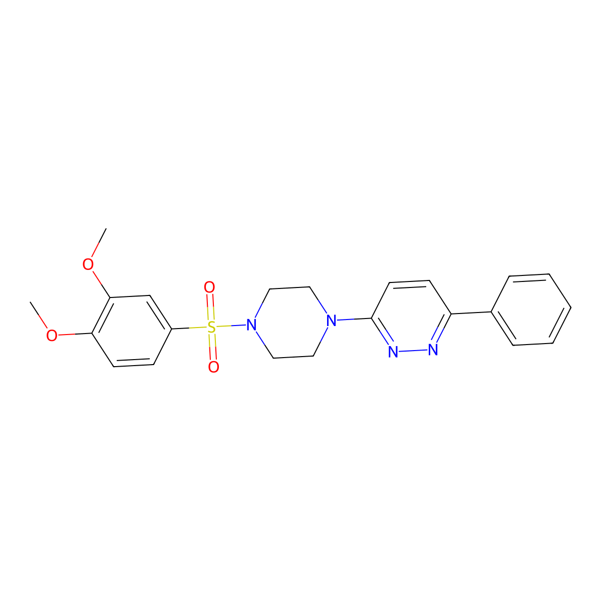 3-(4-((3,4-Dimethoxyphenyl)sulfonyl)piperazin-1-yl)-6-phenylpyridazine molecular structure, CAS 1021035-83-5