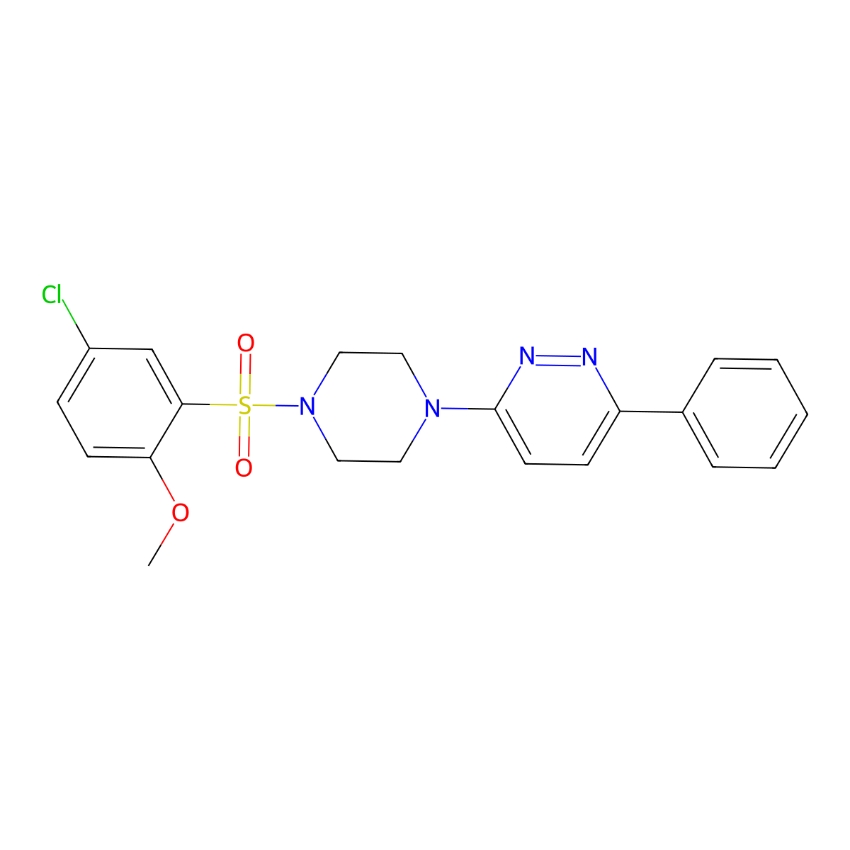 3-(4-((5-Chloro-2-methoxyphenyl)sulfonyl)piperazin-1-yl)-6-phenylpyridazine molecular structure, CAS 1021035-92-6