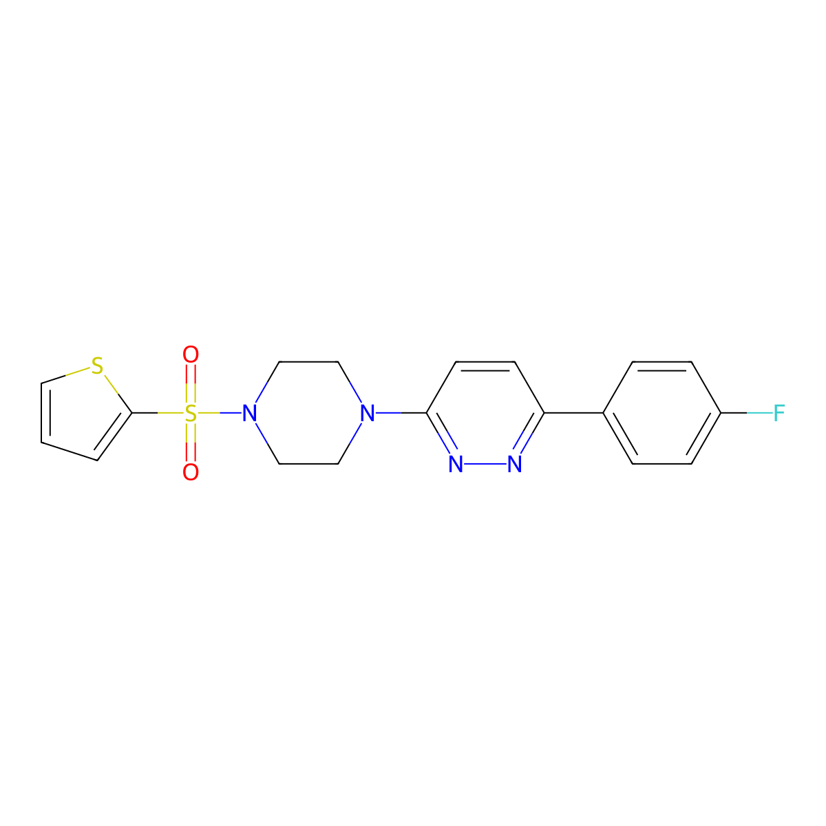 3-(4-Fluorophenyl)-6-(4-(thiophen-2-ylsulfonyl)piperazin-1-yl)pyridazine molecular structure, CAS 1021036-00-9