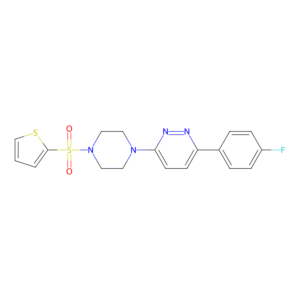 3-(4-Fluorophenyl)-6-(4-(thiophen-2-ylsulfonyl)piperazin-1-yl)pyridazine molecular structure, CAS 1021036-00-9