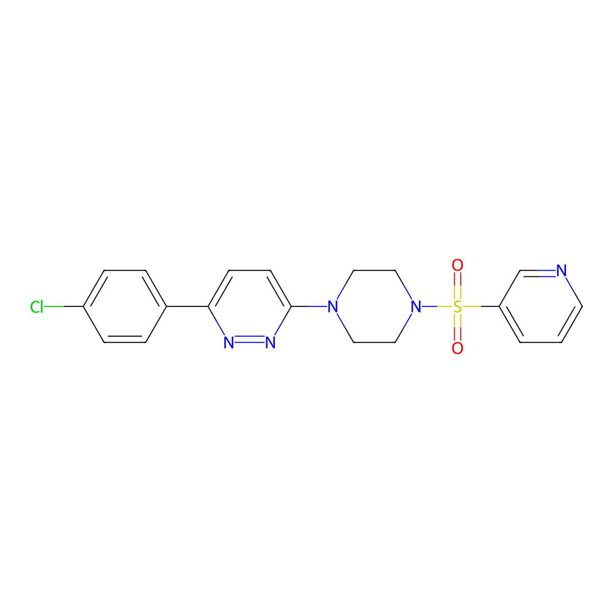 3-(4-Chlorophenyl)-6-(4-(pyridin-3-ylsulfonyl)piperazin-1-yl)pyridazine molecular structure, CAS 1021036-04-3